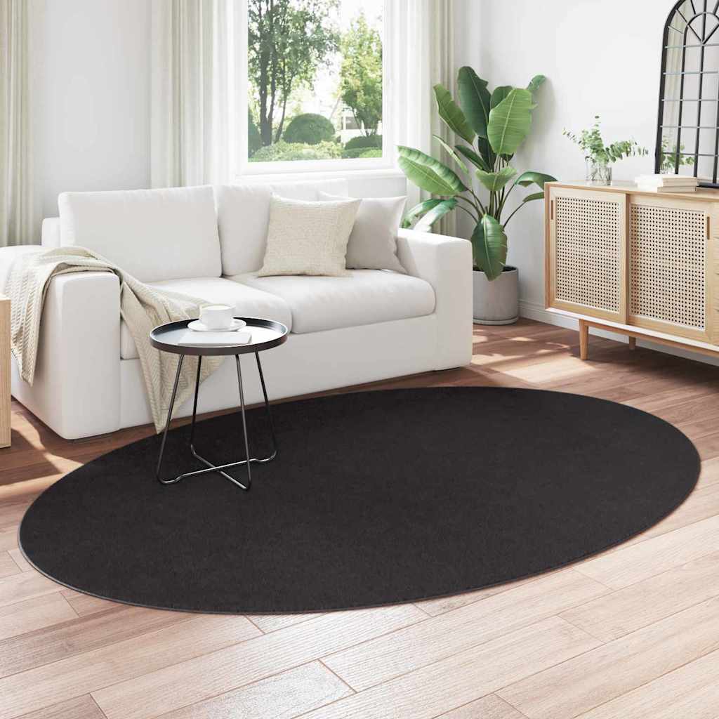 Tappeti Vidaxl ovale huarte nero 160 x 230 cm 100% poliestere