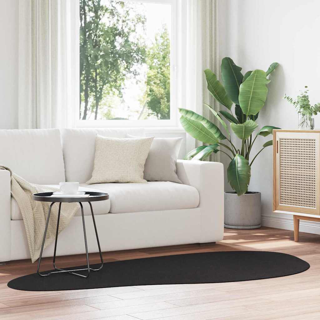 Vidaxl vloerkleden huarte zwart 100 x 200 cm polyester