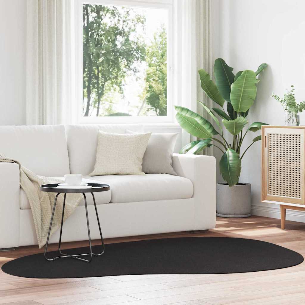 Vidaxl vloerkleden huarte zwart 140 x 200 cm polyester