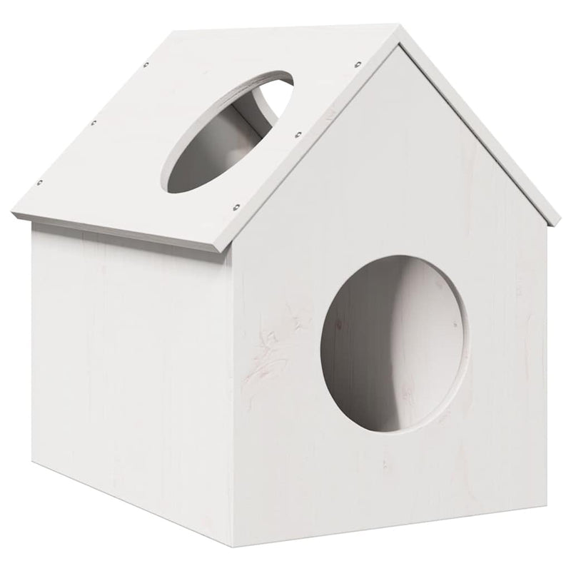 Casa para gatos VidaXL 41x50x50 cm madera maciza de pino blanco