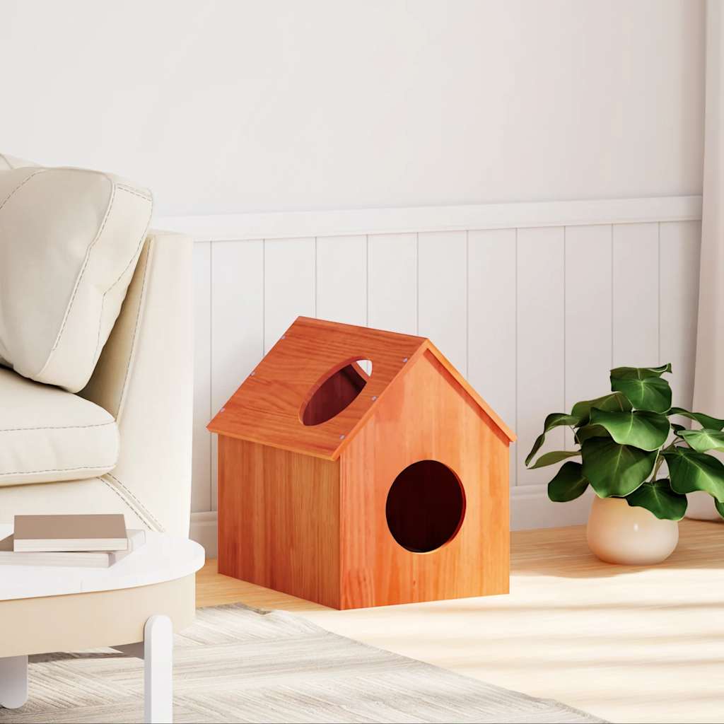 Vidaxl Kattenhuis 41x50x50 cm Pinna solido marrone