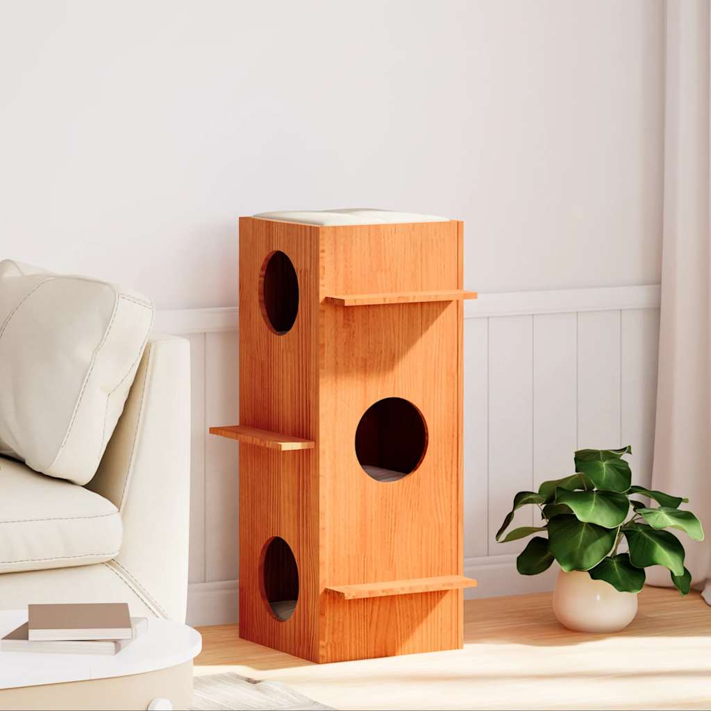 Vidaxl kattenhuis 43x43x90 cm Pinna solido marrone