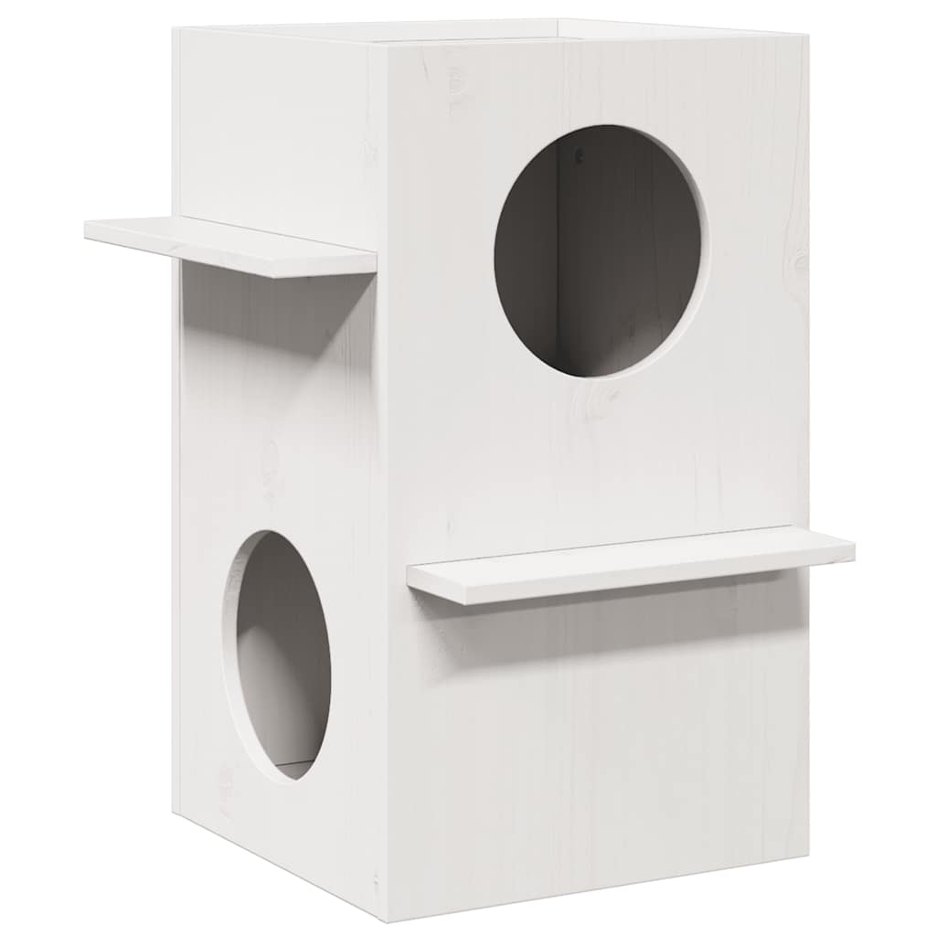 Vidaxl Kattenhuis 43x43x60 cm Pino solido bianco