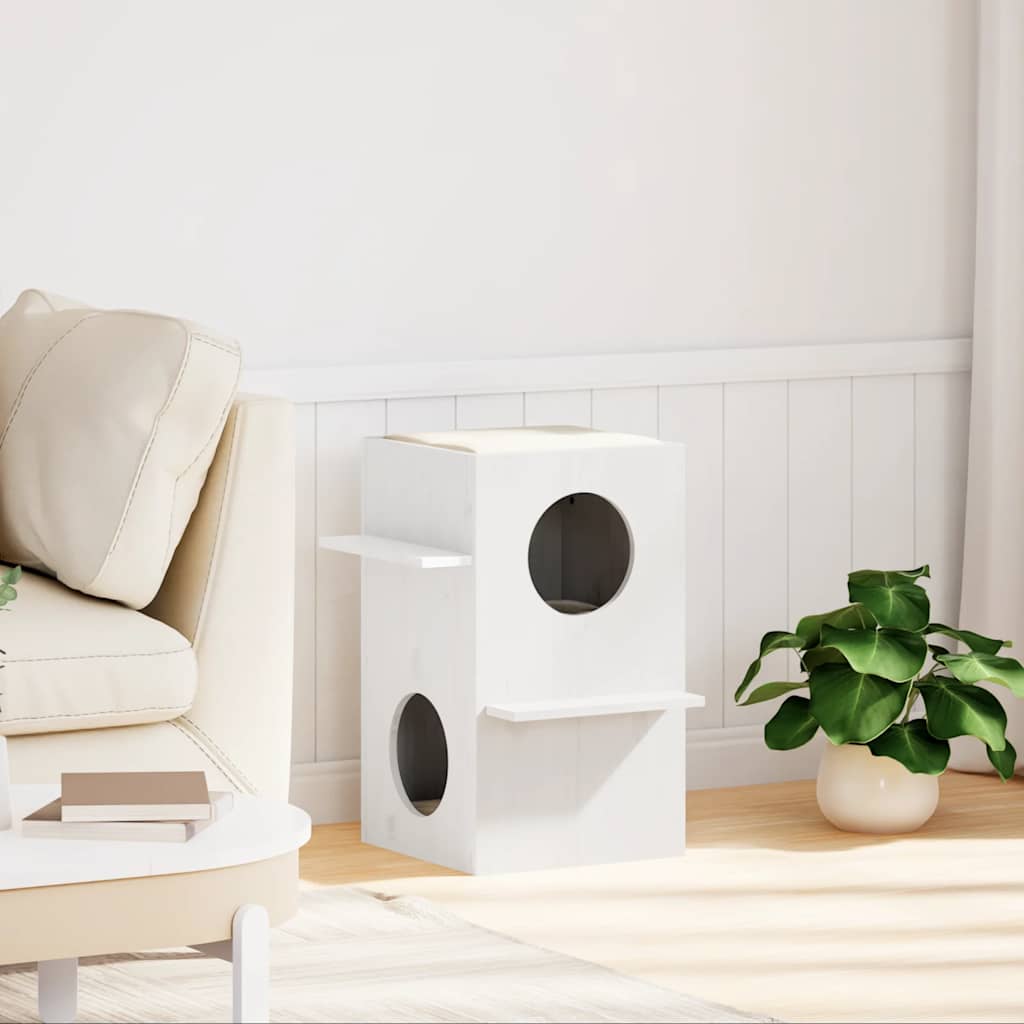 Vidaxl Kattenhuis 43x43x60 cm Pino solido bianco