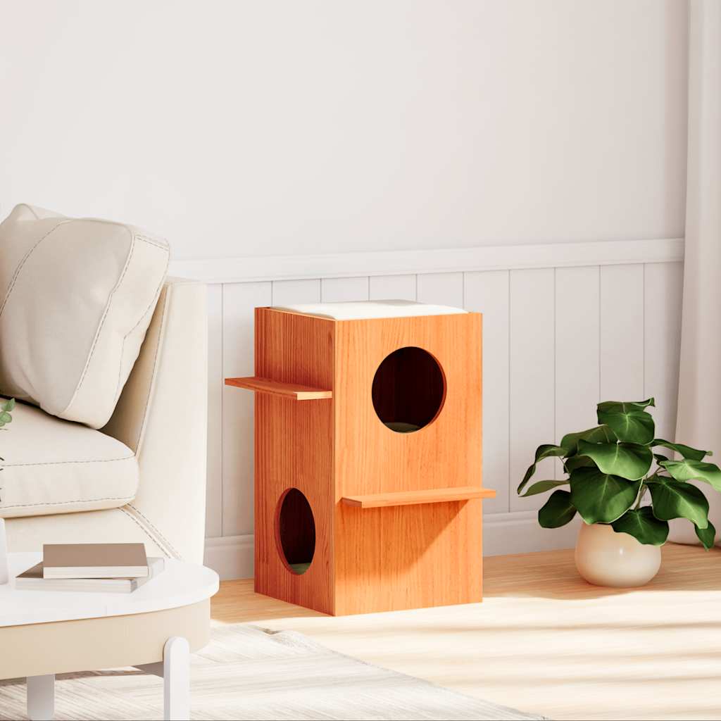 Vidaxl Kattenhuis 43x43x60 cm Pinna solido marrone