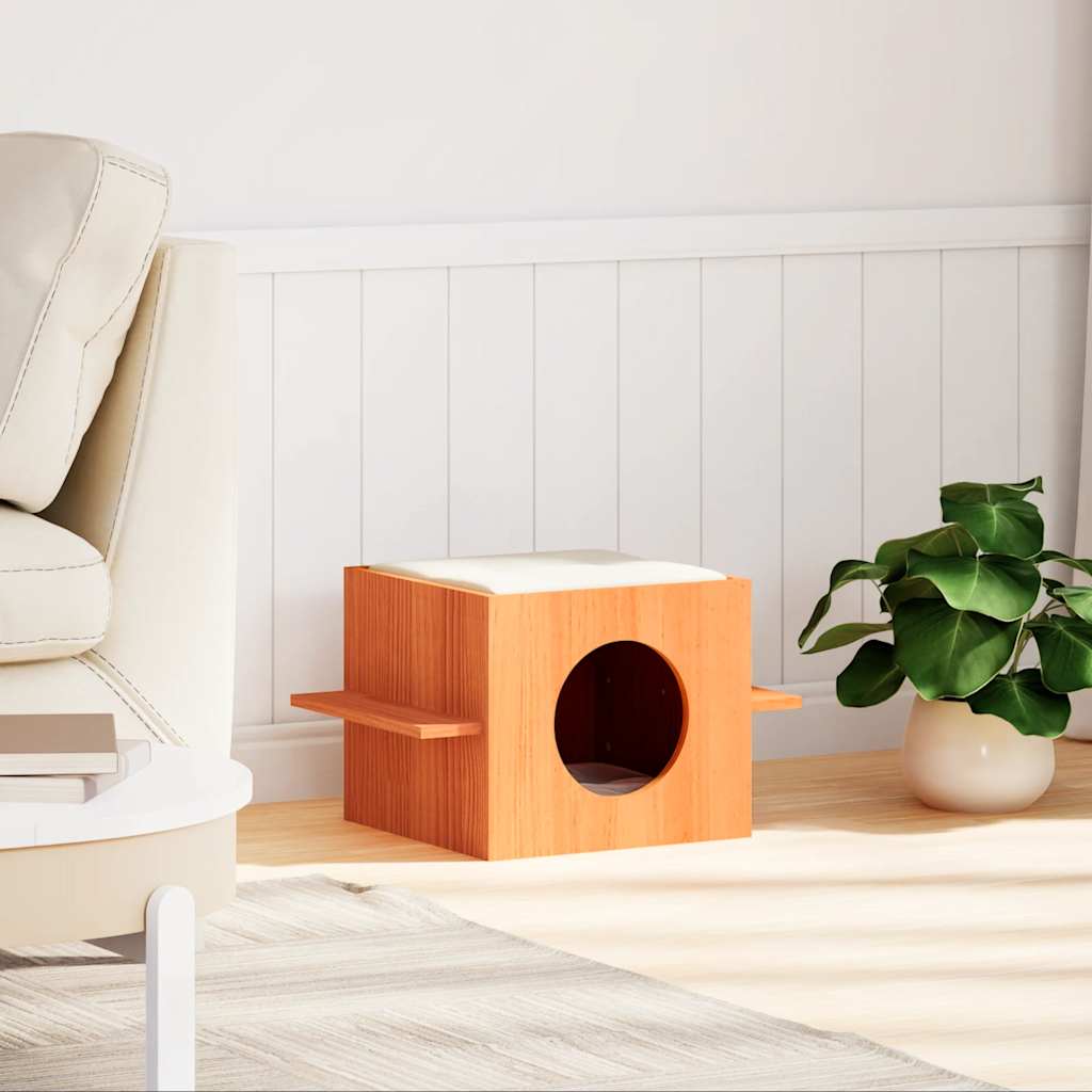 Vidaxl Kattenhuis 51x35x30 cm Pinna solido marrone