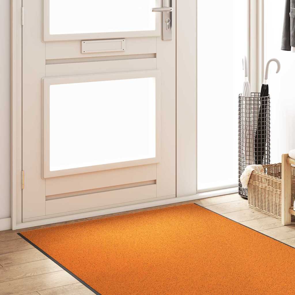 Vidaxl deurmat anders oranje en zwart 120 x 400 cm polyamide en pvc