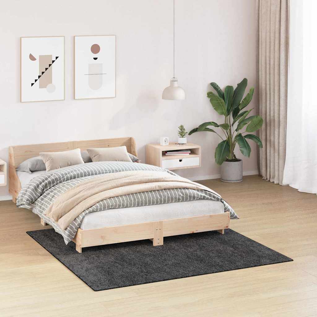 Vidaxx alfombra peluda antideslizante gris oscuro 160 x 160 cm pp