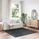 Vidaxl antislip shaggy tapijt donkergrijs 200 x 200 cm pp