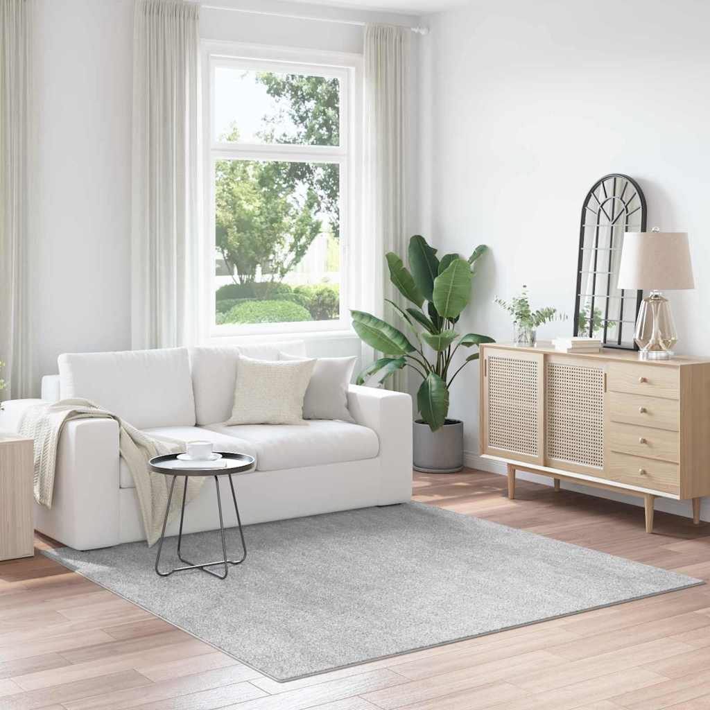 Vidaxl antislip shaggy tapijt grijs 200 x 200 cm pp
