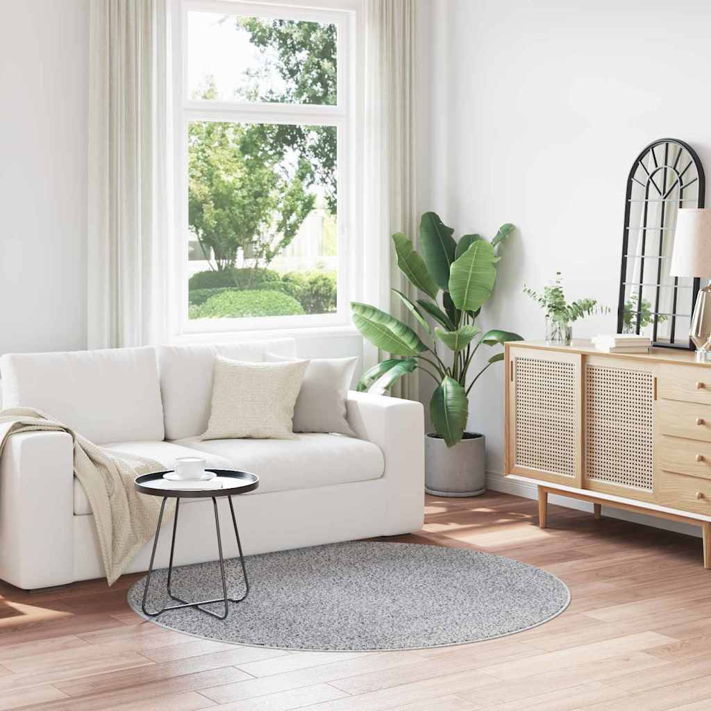 Vidaxl antislip shaggy tapijt grijs 160 x 160 cm pp