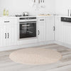 Vidaxl antislip shaggy tapijt crème 120 x 120 cm pp