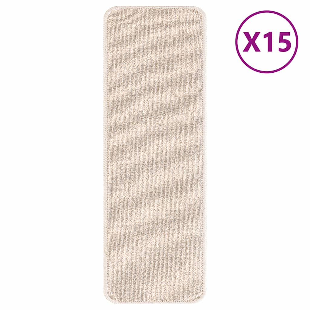 Vidaxx Tappetini per scale antiscivolo retro in lattice 15 pz crema 60 x 25 cm pp