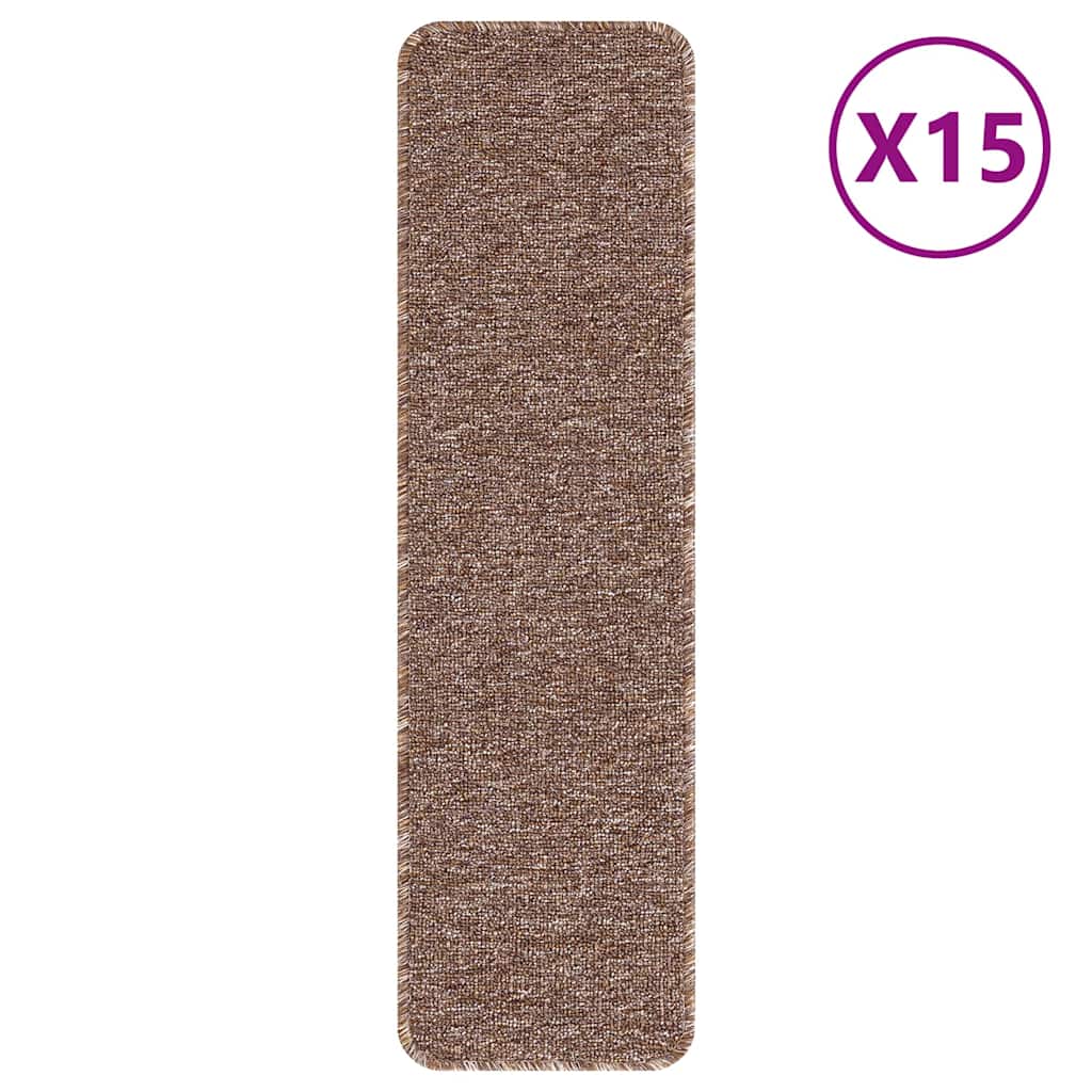 Vidaxx tappetini per scale antiscivolo retro in lattice 15 pz marrone 75 x 20 cm pp