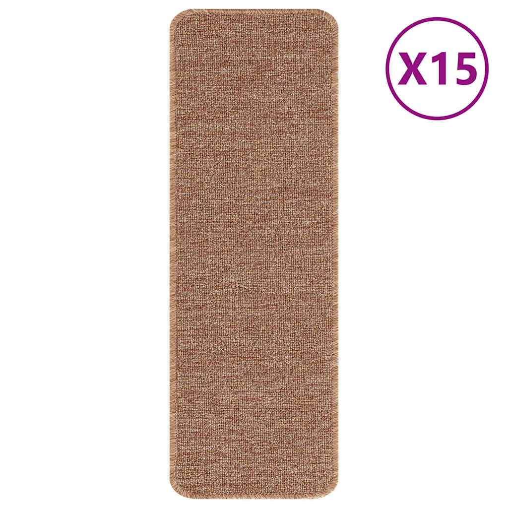 Vidaxx alfombrillas antideslizantes para escaleras con respaldo de látex 15 piezas amarillo 60 x 25 cm pp