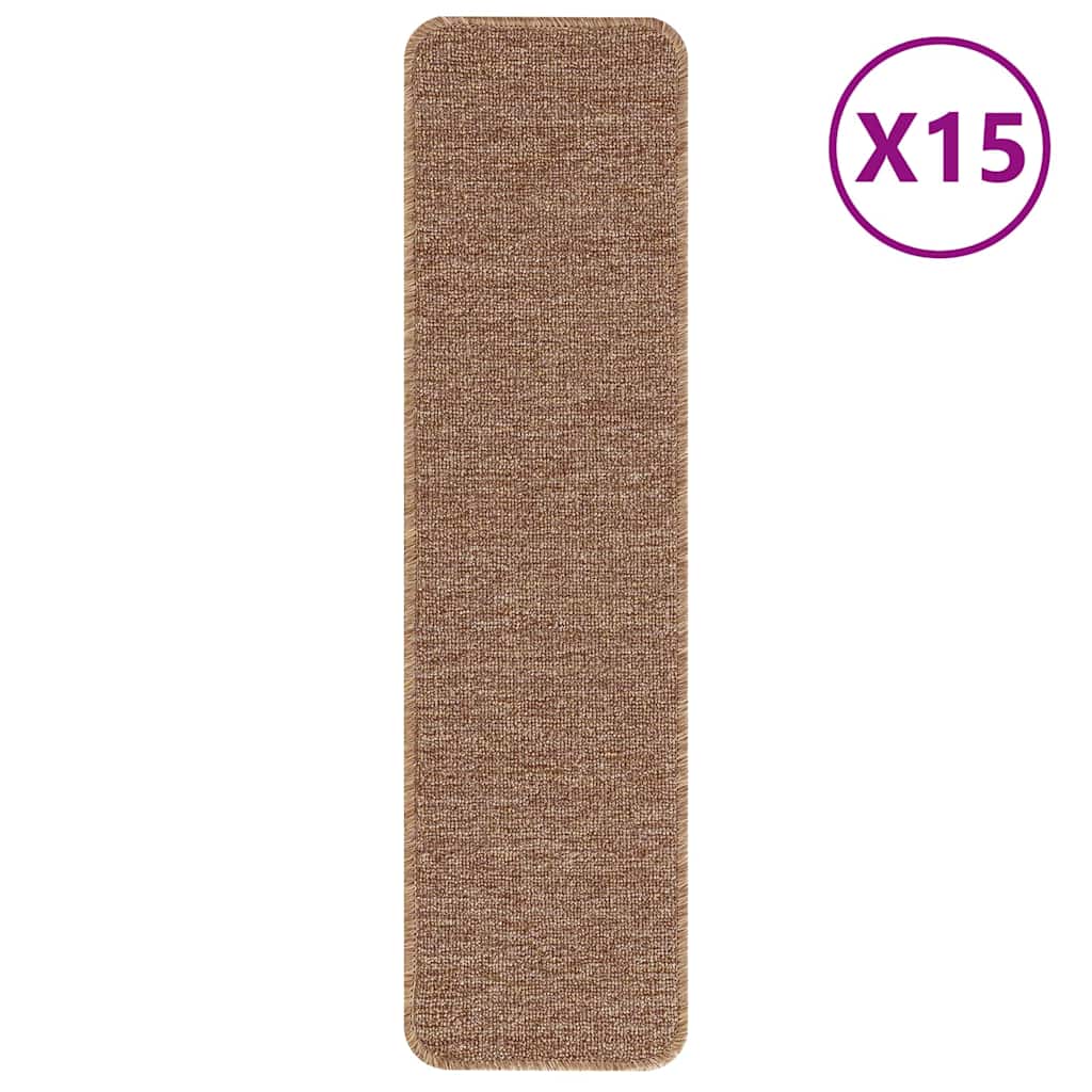 Vidaxl antislip trapmatten latex achterkant 15 pcs geel 75 x 20 cm pp