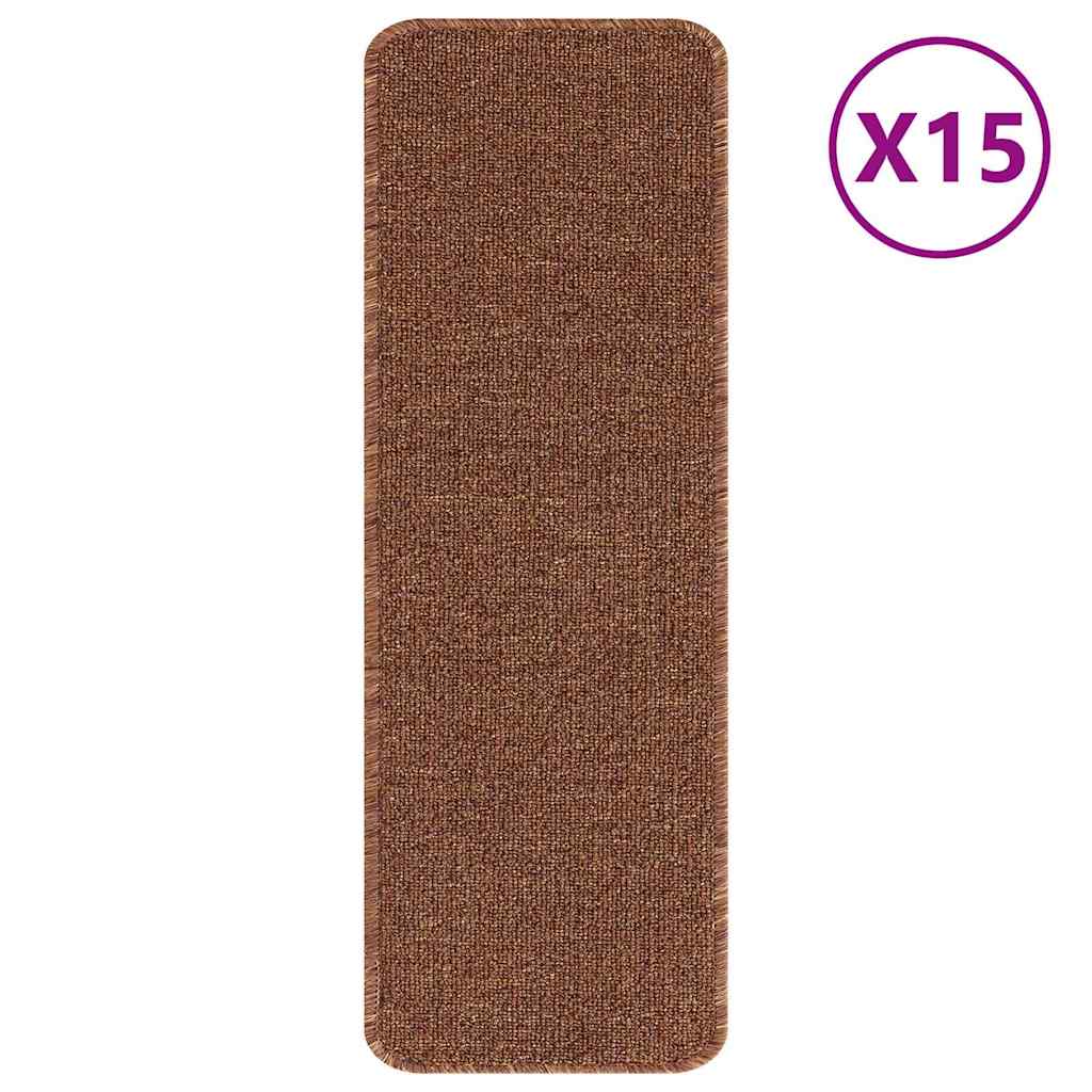 Vidaxl antislip trapmatten latex achterkant 15 pcs geel 60 x 25 cm pp