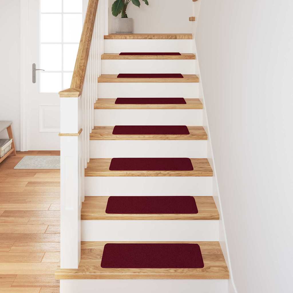 Vidaxl antislip trapmatten 15 pcs bordeauxrood 60 x 25 cm pp