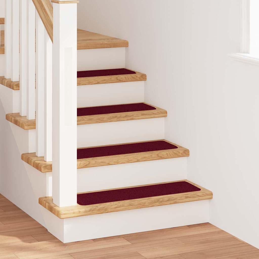 Tappetini per scale antiscivolo Vidaxx 15 pz rosso bordeaux 75 x 20 cm pp