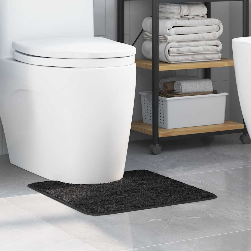 Vidaxx alfombra de baño antideslizante con corte de inodoro gris oscuro 50 x 50 cm pp
