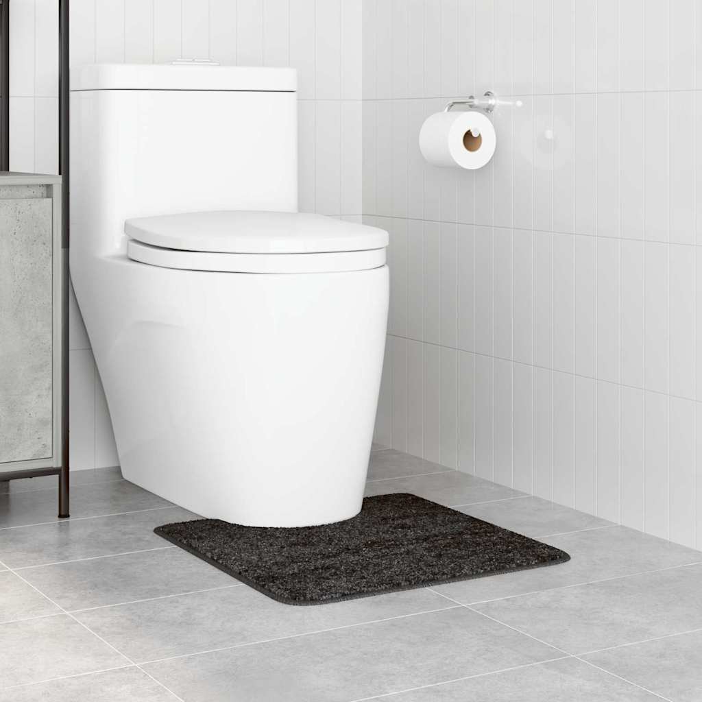 Vidaxl antislip badmat met toilet cut donkergrijs 50 x 50 cm pp