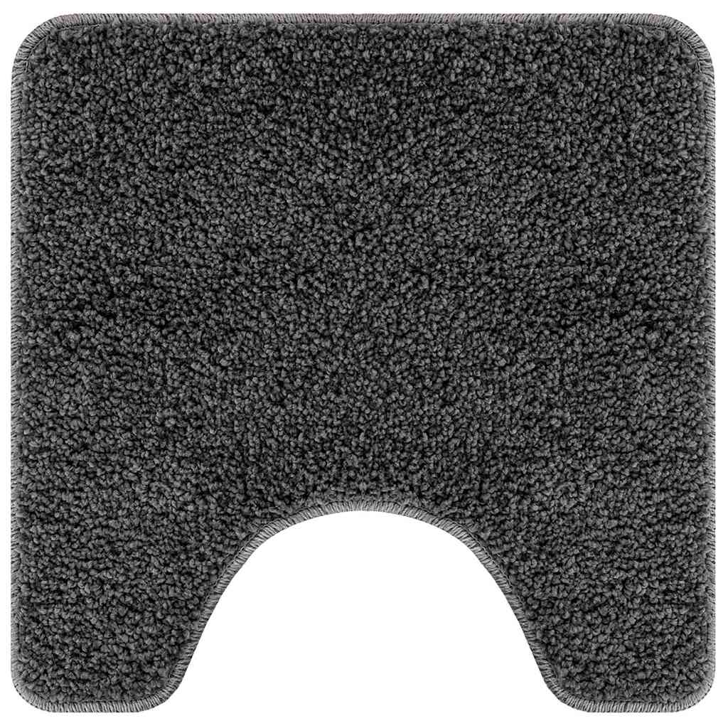 Vidaxl antislip badmat met toilet cut donkergrijs 50 x 50 cm pp