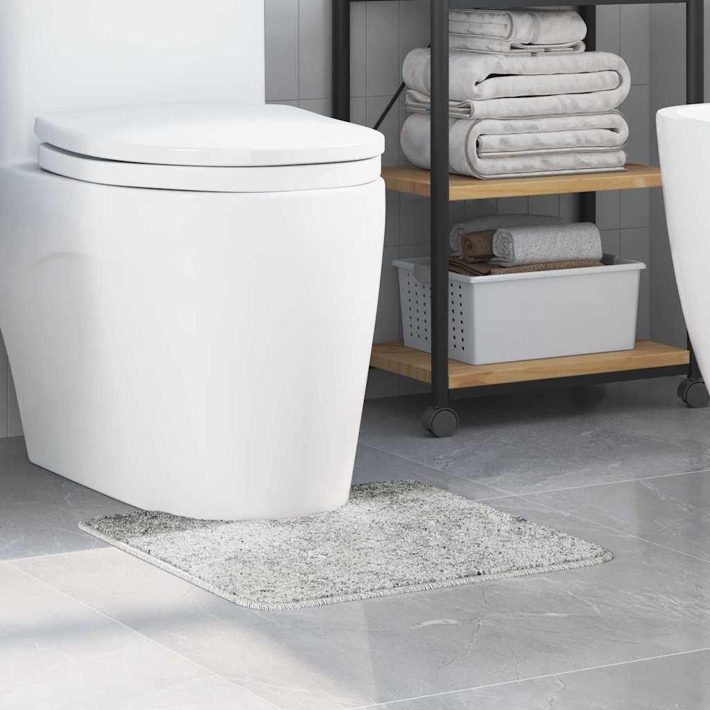 Vidaxl badmat antideslizante con corte de inodoro gris 50 x 50 cm pp