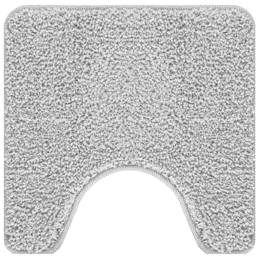 Vidaxl badmat antideslizante con corte de inodoro gris 50 x 50 cm pp