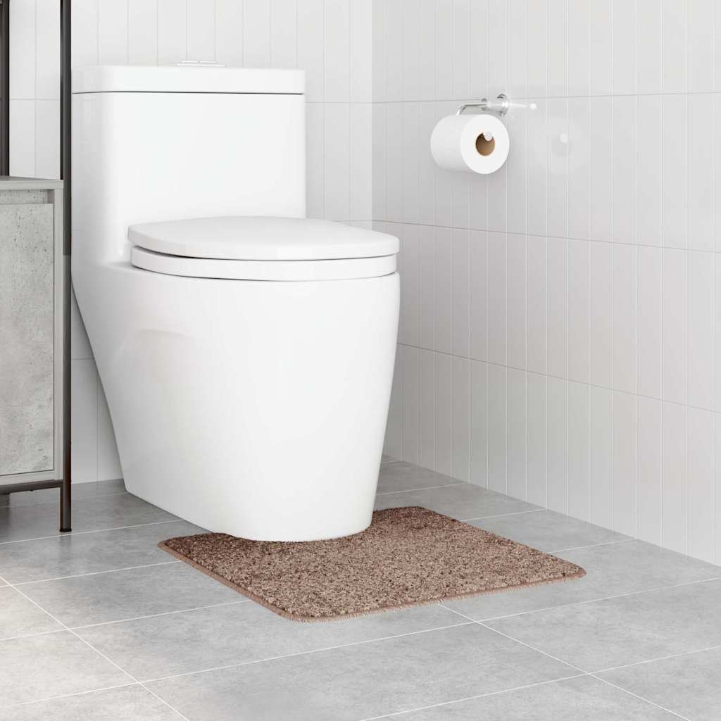 Vidaxl antislip badmat met toilet cut bruin 50 x 50 cm pp