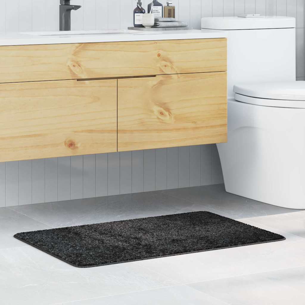 Vidaxl antislip badmat donkergrijs 60 x 90 cm pp