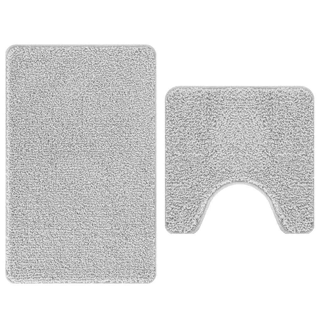Vidaxl antislip badmat set 2 pcs grijs pp