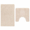 VidaXL juego de alfombrillas de baño antideslizantes 2 uds crema pp