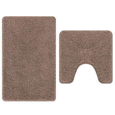 Vidaxl antislip badmat set 2 pcs bruin pp