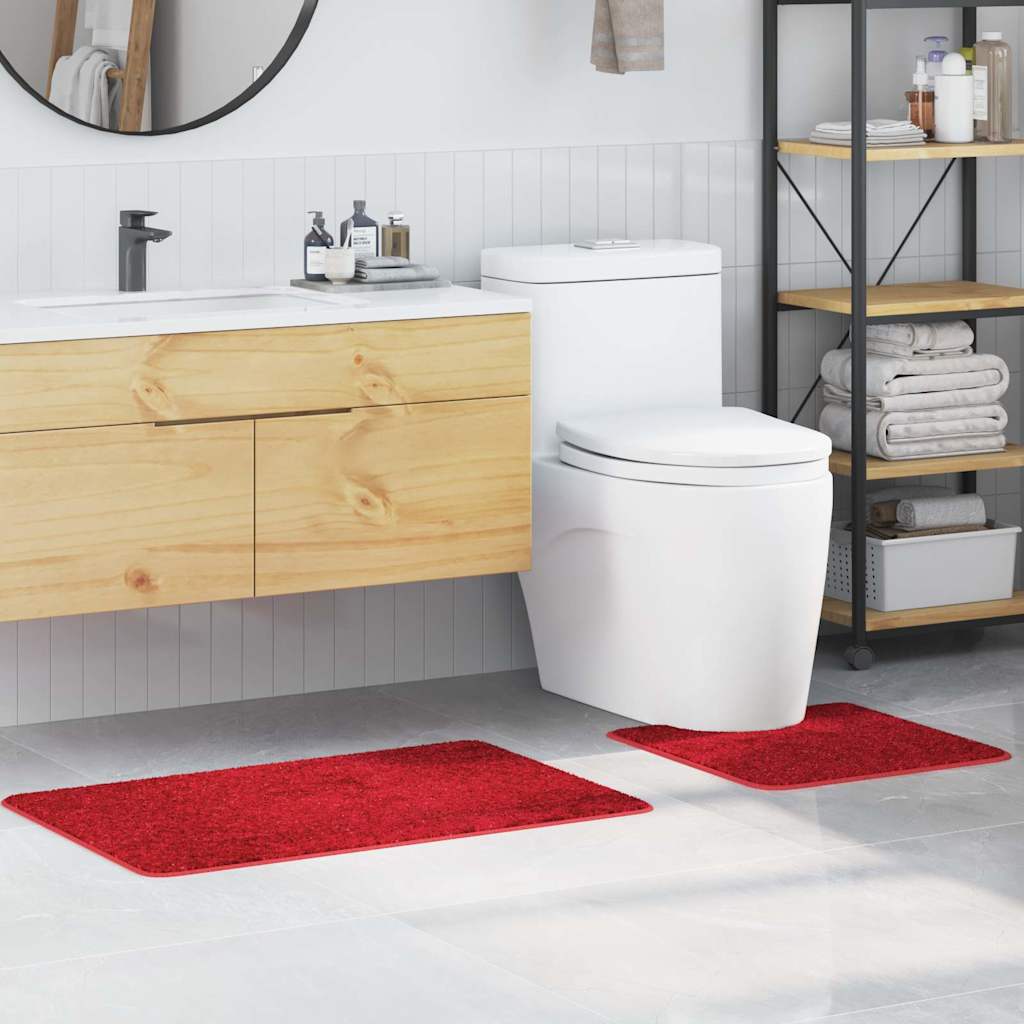 Vidaxx tappetino da bagno antiscivolo set 2 pezzi rosso pp