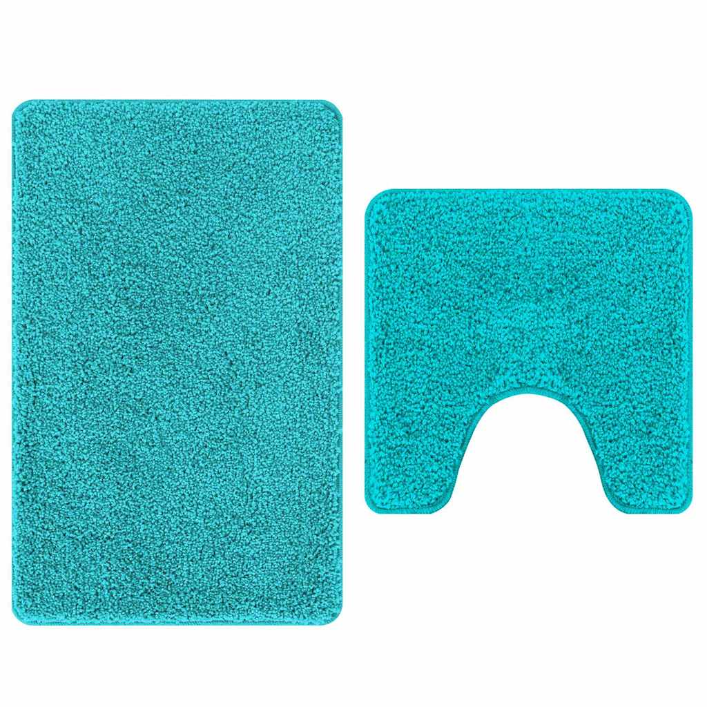 Vidaxl antislip badmat set 2 pcs turquoise pp