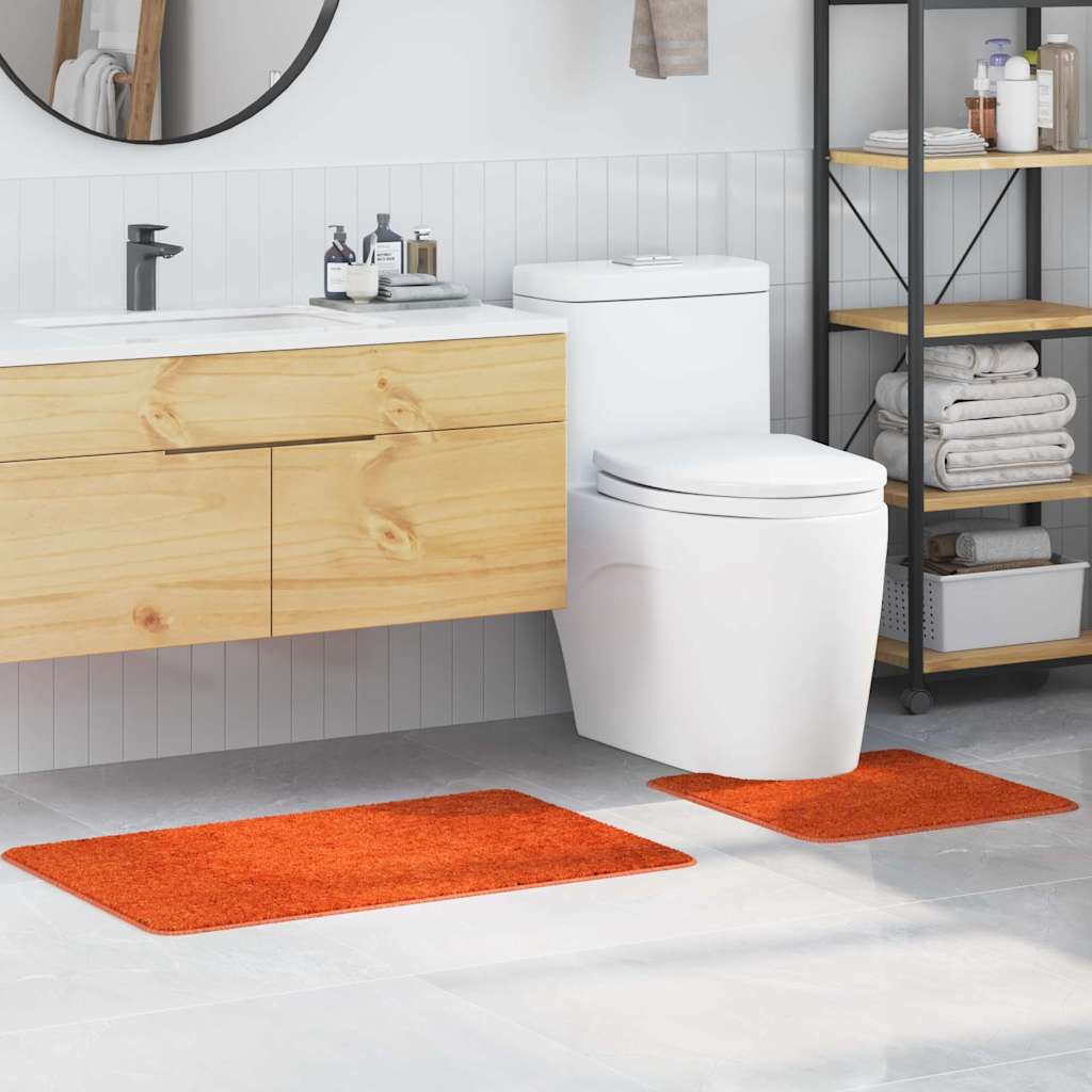 Vidaxl antislip badmat set 2 pcs oranje pp