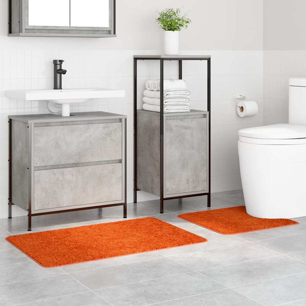Vidaxl antislip badmat set 2 pcs oranje pp