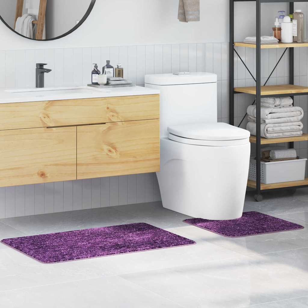 Vidaxx tappetino da bagno antiscivolo set 2 pezzi viola pp