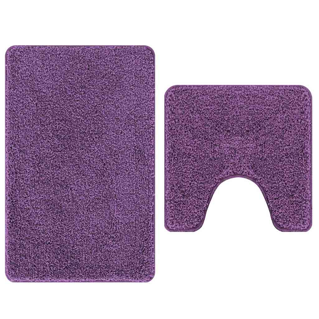Vidaxl antislip badmat set 2 pcs paars pp