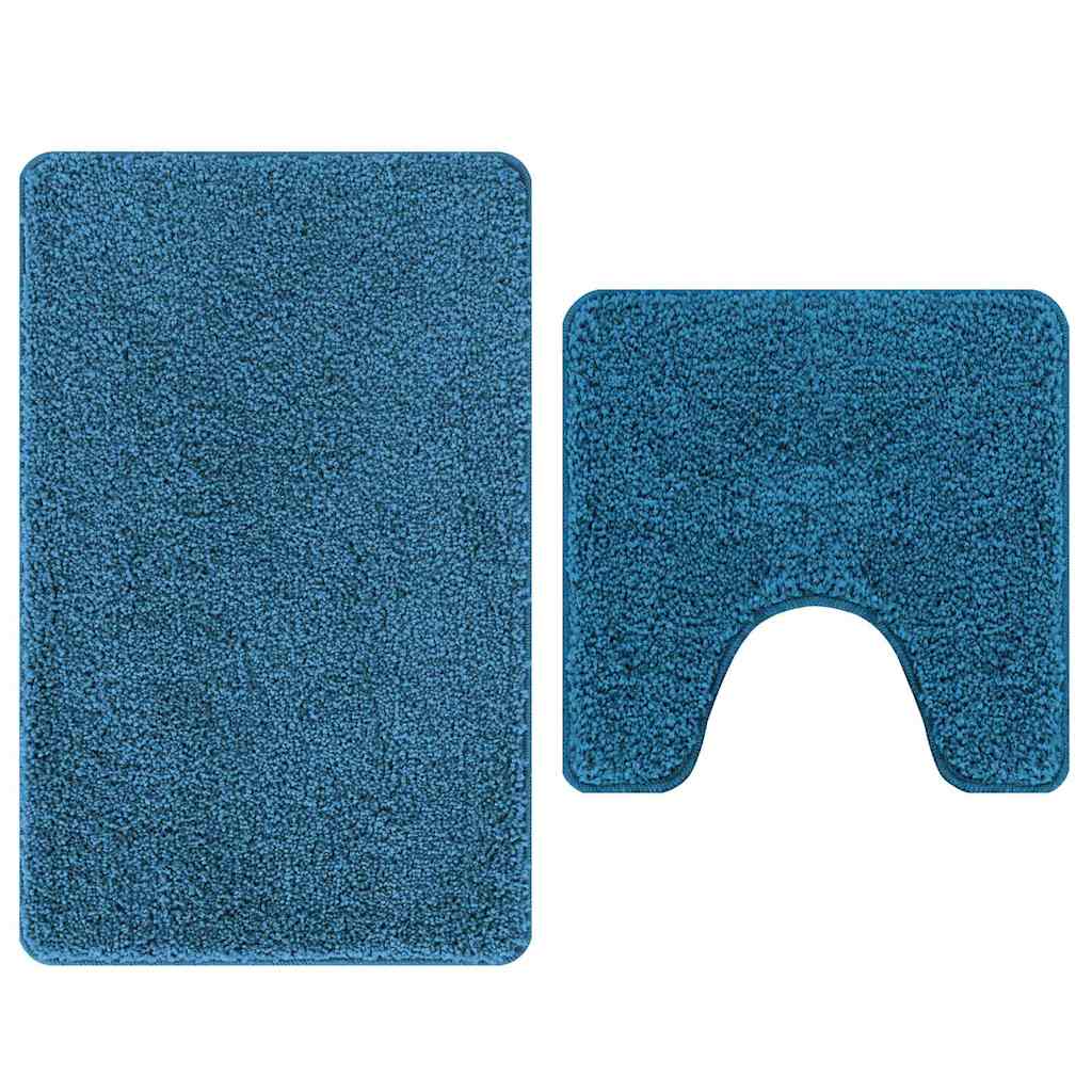 VidaXL set tappetini da bagno antiscivolo 2 pezzi blu pp