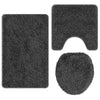VidaXL set tappetini da bagno antiscivolo 3 pezzi grigio scuro pp
