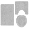 VidaXL set tappetini da bagno antiscivolo 3 pezzi grigio pp
