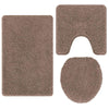 Vidaxl antislip badmat set 3 pcs bruin pp