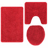 VidaXL juego de alfombrillas de baño antideslizantes 3 pzs pp rojo