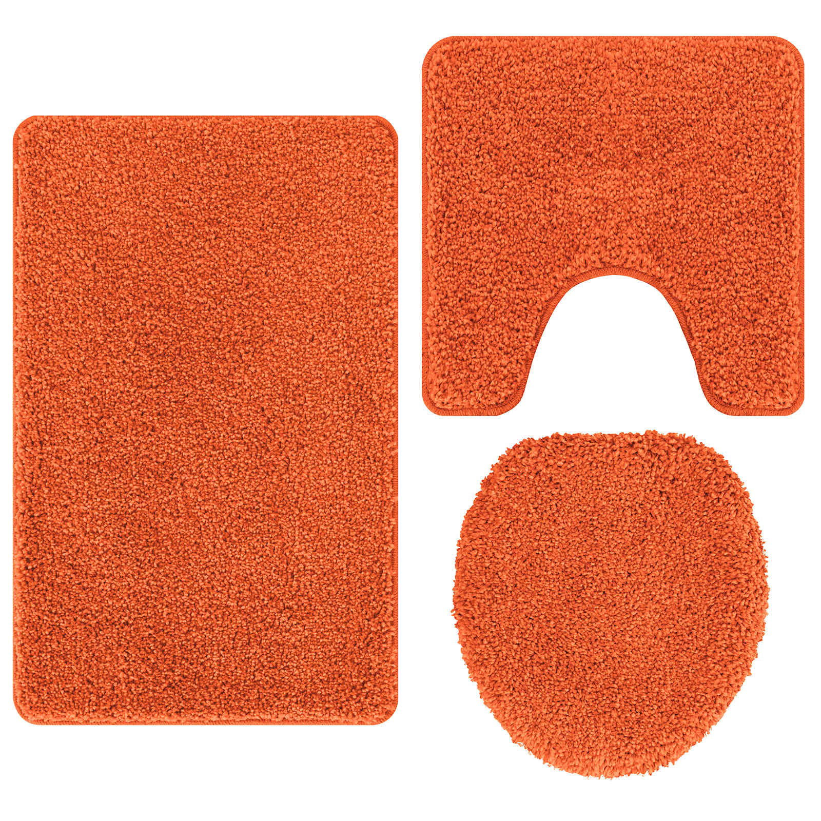 Vidaxx juego de alfombrillas de baño antideslizantes 3 piezas naranja pp
