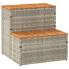 Vidaxl Hottub-Opplement 50x50x50.5 cm Poly Rattan sólido Acaciahout