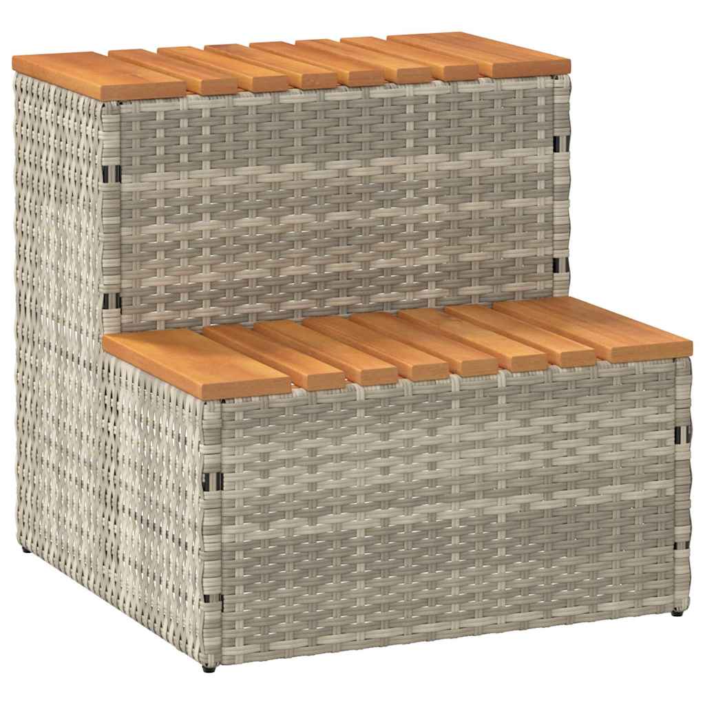 Vidaxl Hottub-Opplement 50x50x50.5 cm Poly Rattan sólido Acaciahout