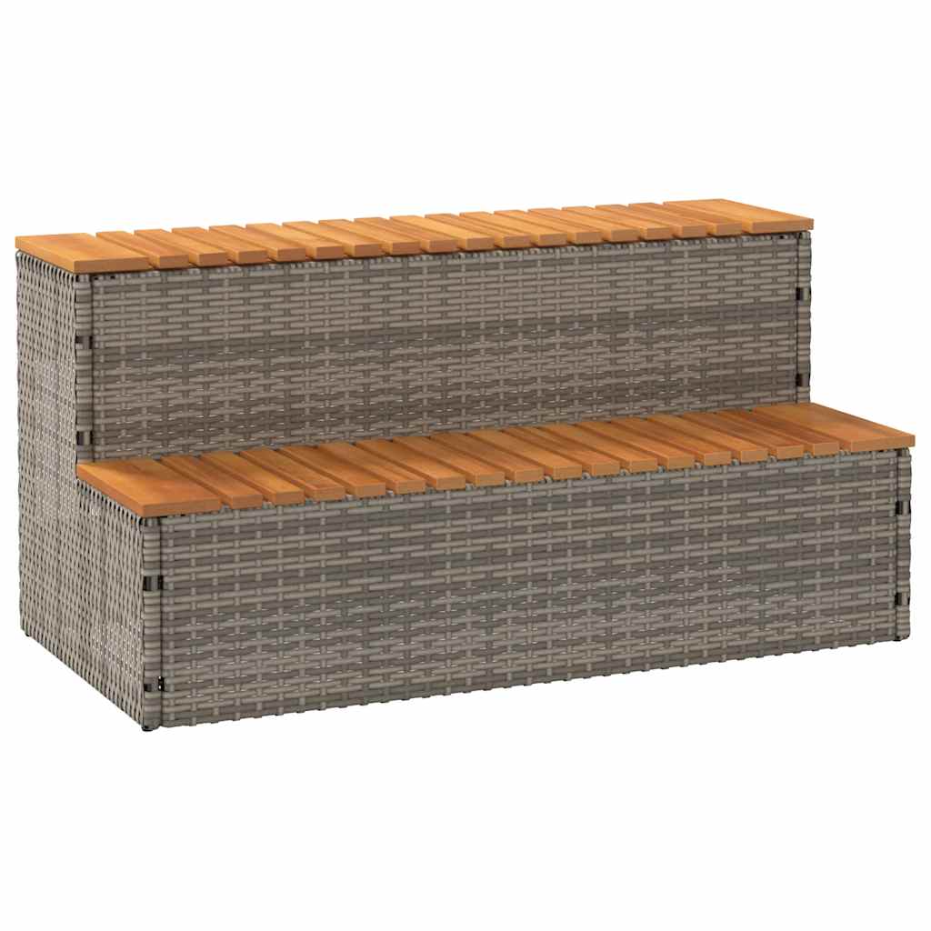 Vidaxl Hottub-Opplement 100x50x50.5 cm Poly Rattan sólido Acaciahout