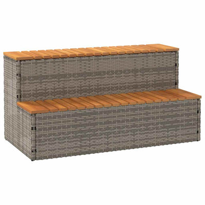Vidaxl Hottub-Opplement 100x50x50.5 cm Poly Rattan sólido Acaciahout