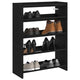 Vidaxl Shoe Ratch 60x25x81 cm de madera procesada negra